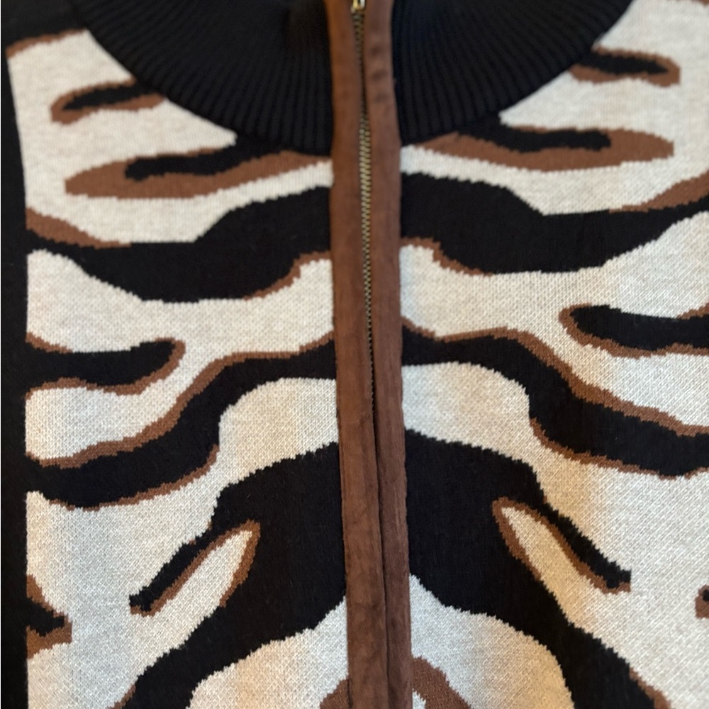 Chico's Black and Brown Knit Poncho - Picture 2 of 5